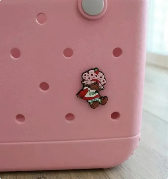 Chocolate Strawberry Shortcake Beach Bag Charm – Bogg Bag Charm 1″