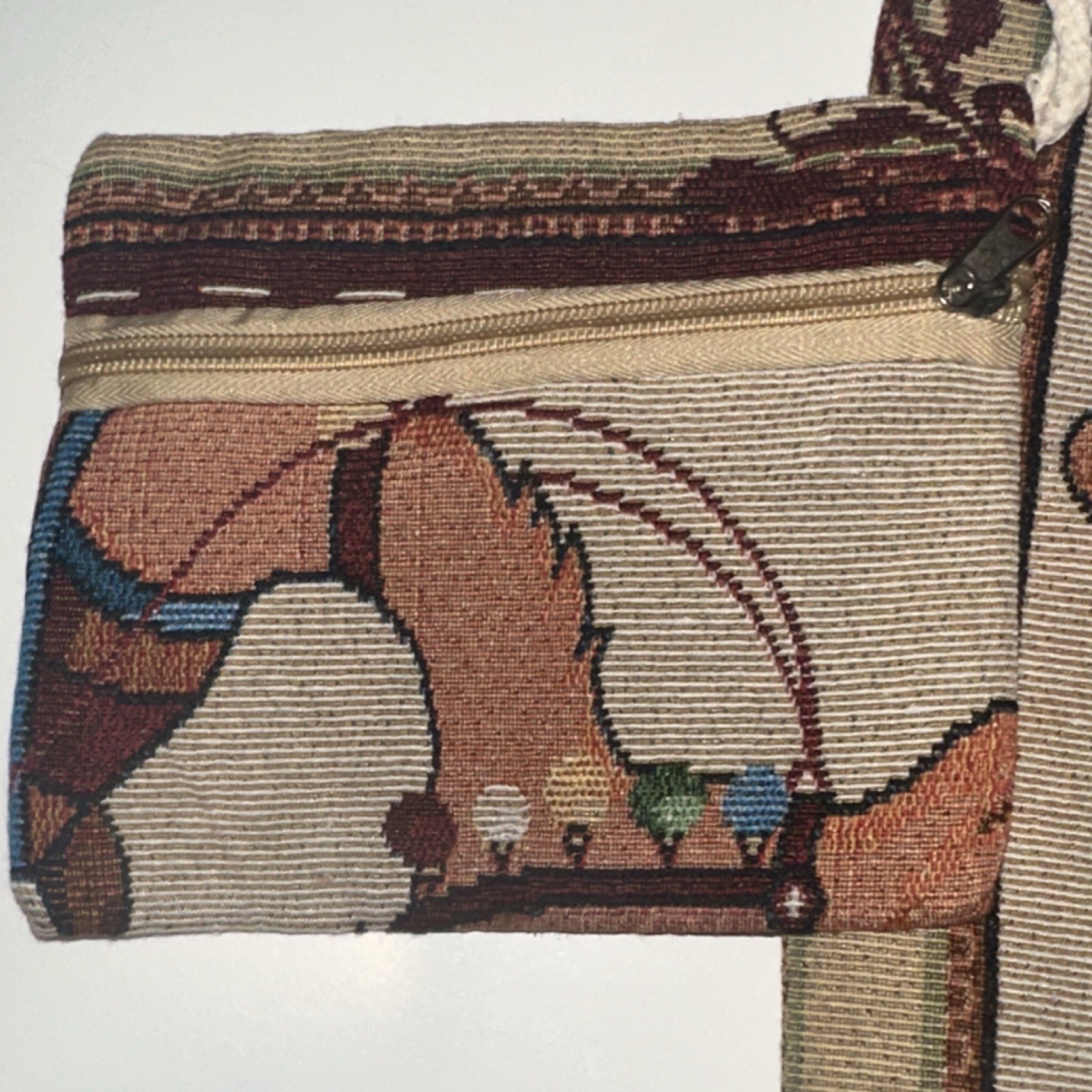 Embroidered Camel Print Tote Bag with Coin Purse and Rope Shoulder Strap