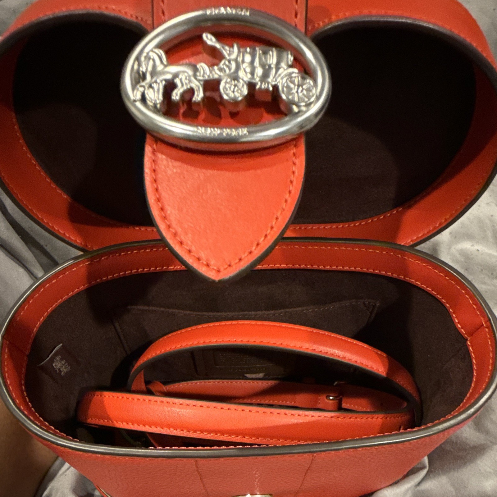 Coach Georgie Gem Crossbody Bag Bright Poppy Red Leather NWT Style 5503