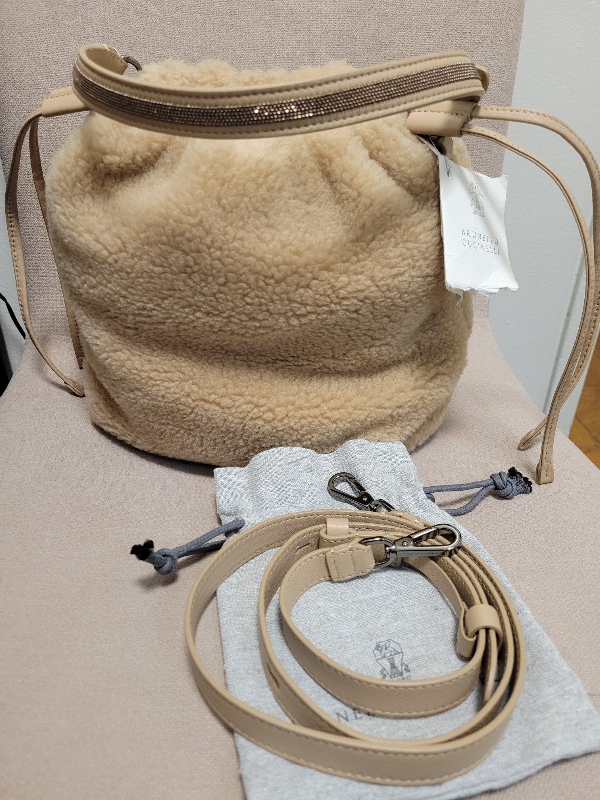 2995$ Brunello Cucinelli Womens Shoulder Handbag. Made In Italy