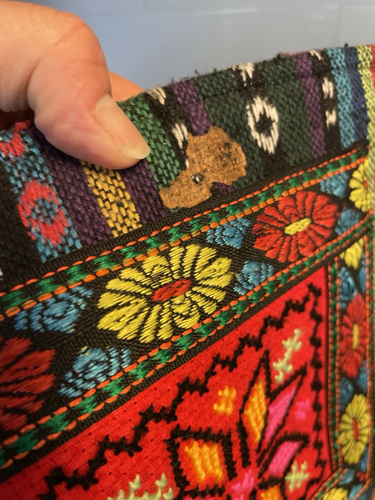 2 Boho Handmade Bags: Turkish Kilim Crossbody & Guatemalan Huipil Crossbody