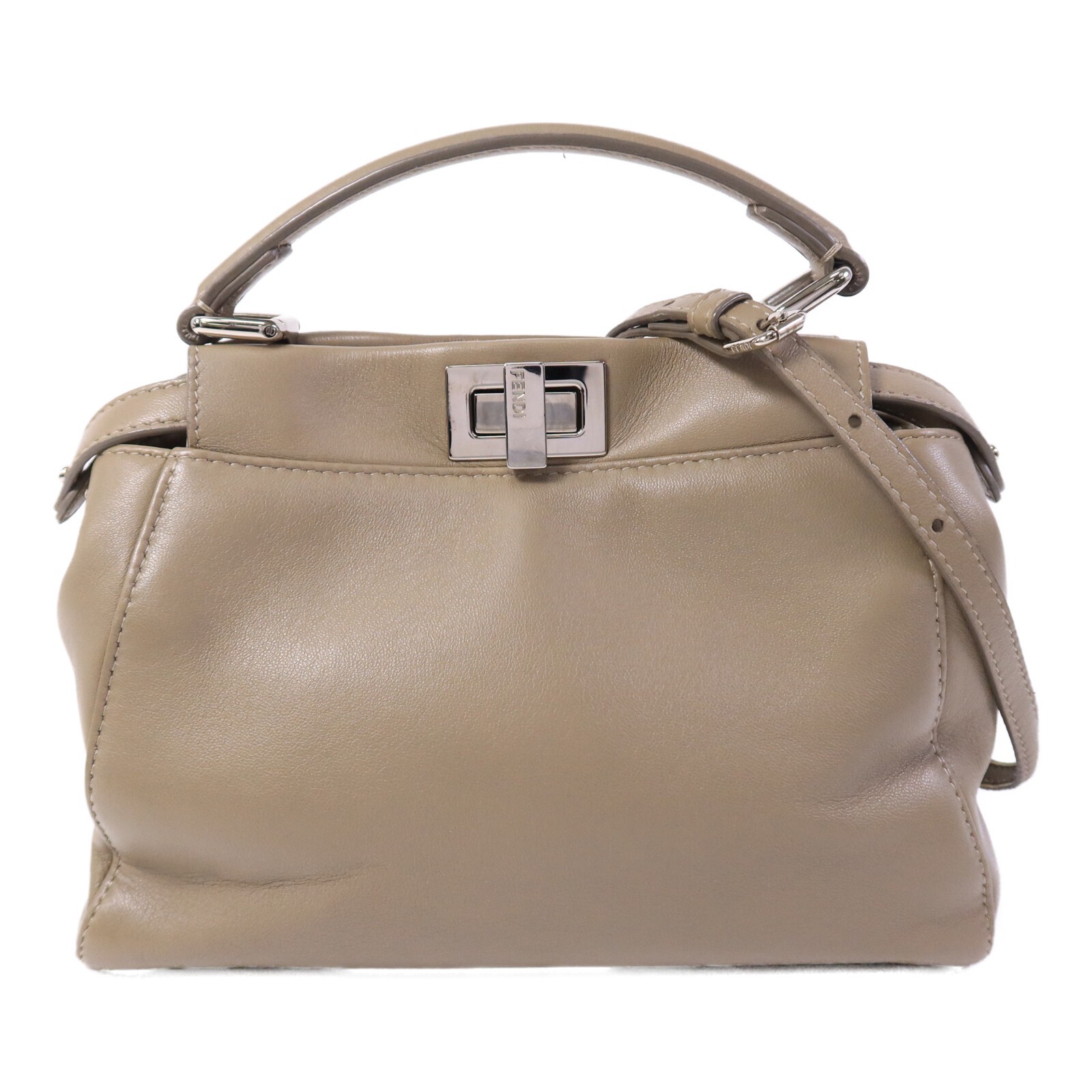 FENDI SHW Peekaboo Mini 2 Way Shoulder Bag 8BN244-K4P-169-10429 Calfskin Brown