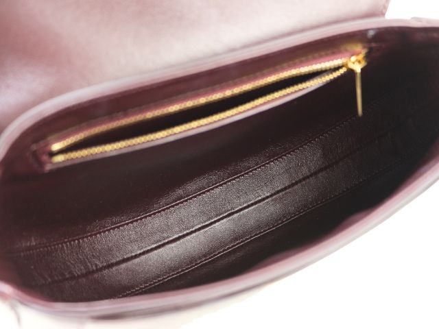CELINE Bag 16 Shoulder Bordeaux / GP Shiny Calfskin 189193 Women’s #DB392