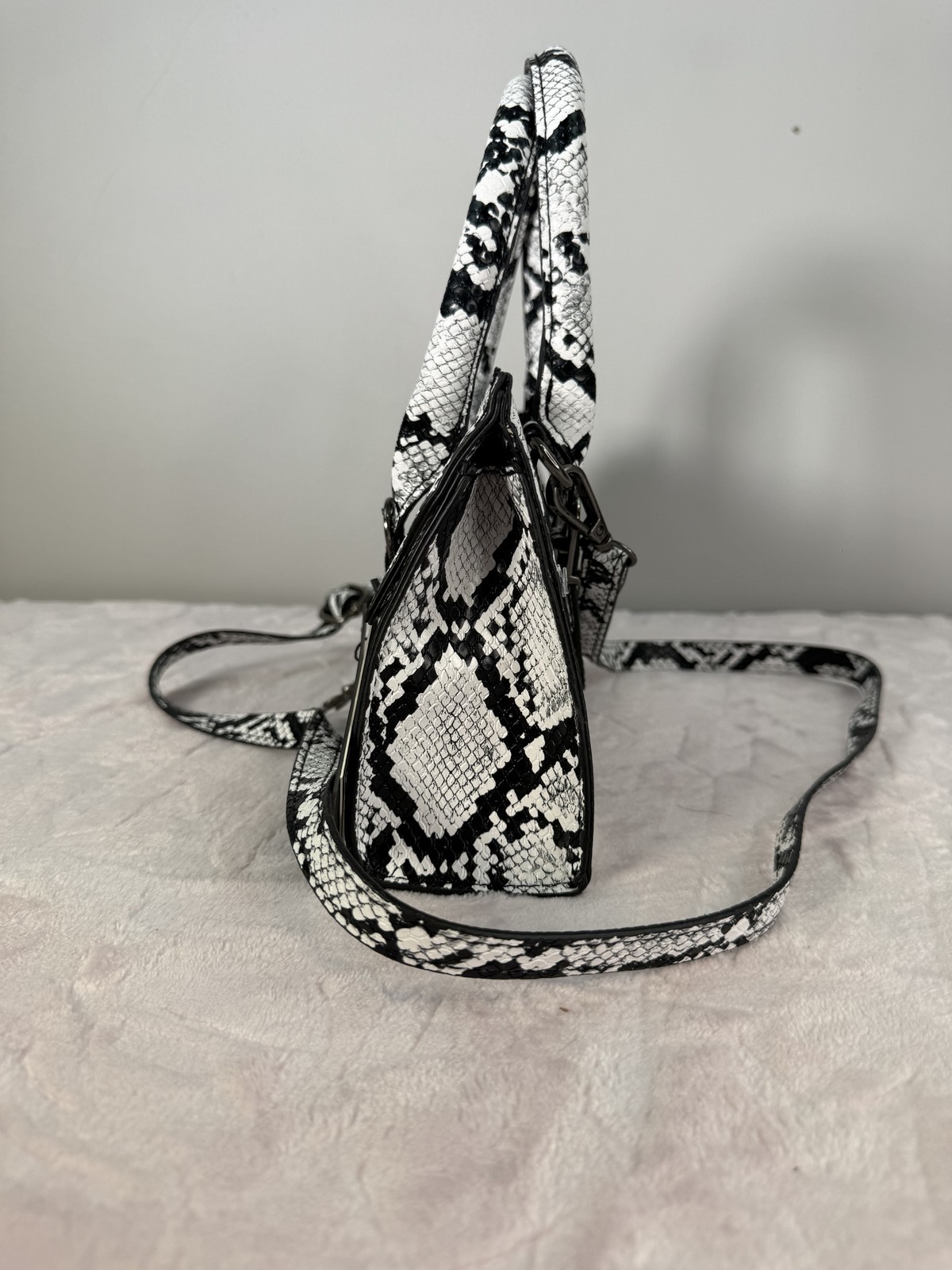 Ed Hardy Snakeskin Print Mini Tote Crossbody Bag