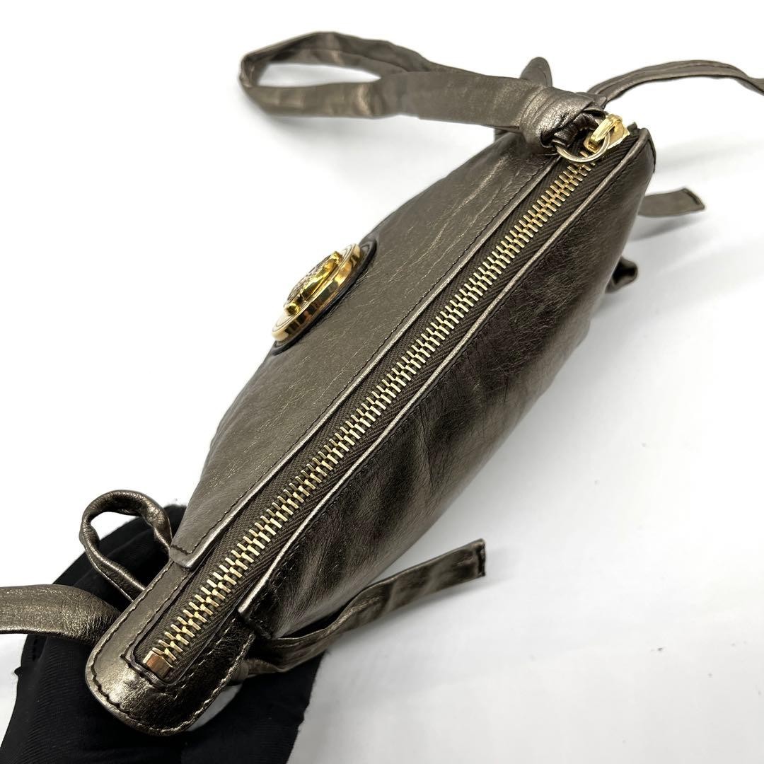 GUCCI Hysteria Clutch Metallic Gold Color Leather Size: W9xH5.1 in. Vintage