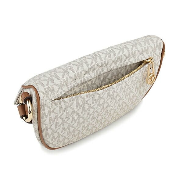 Michael Kors Slater Small Belt Bag PVC Canvas Leather White Beige Crossbody Bag