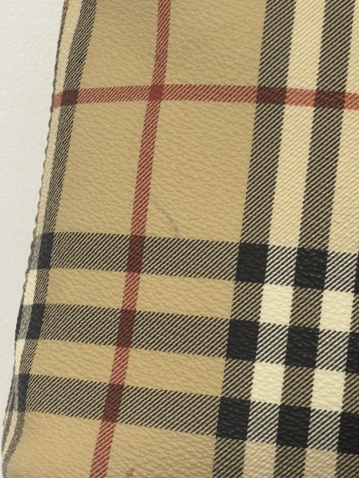 BURBERRY London Nova Check Small PVC Leather Tote Bag Brown Plaid Vintage