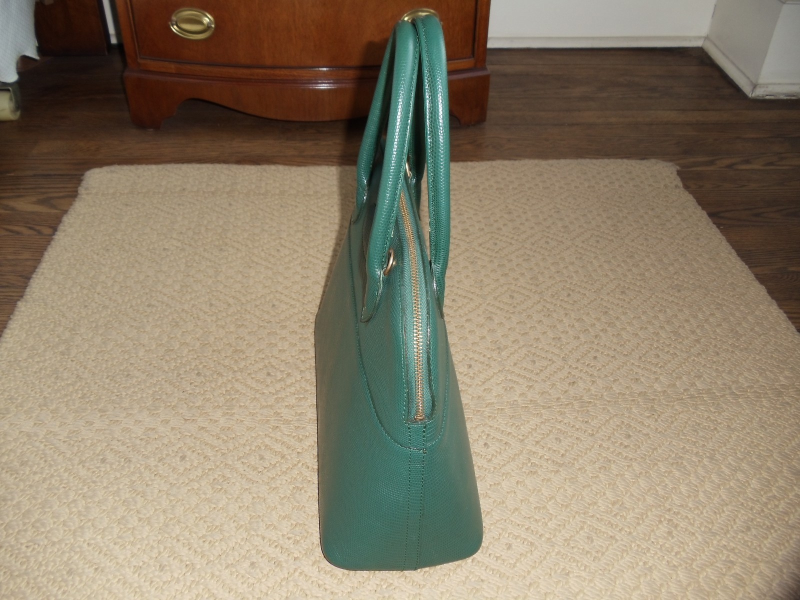 B. Renouard Forest Green Bolide Style 34 cm. Handbag