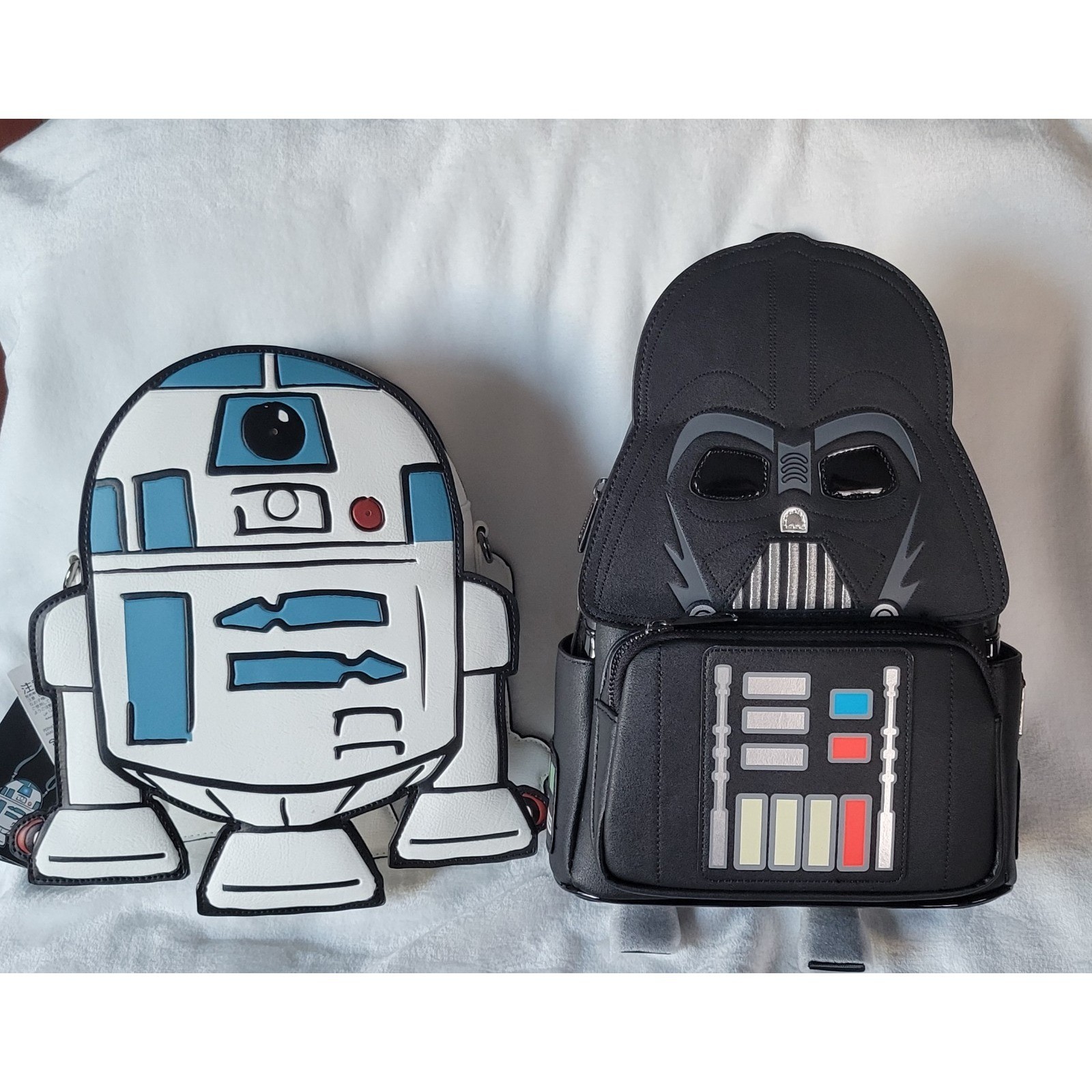 Loungefly Star Wars Darth Vader bkpk and R2D2 crossbody