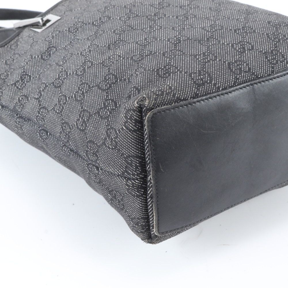 Authentic Gucci Leather Tote Bag Black 17cm x 23cm x 9cm Damage, Shoulder Handba