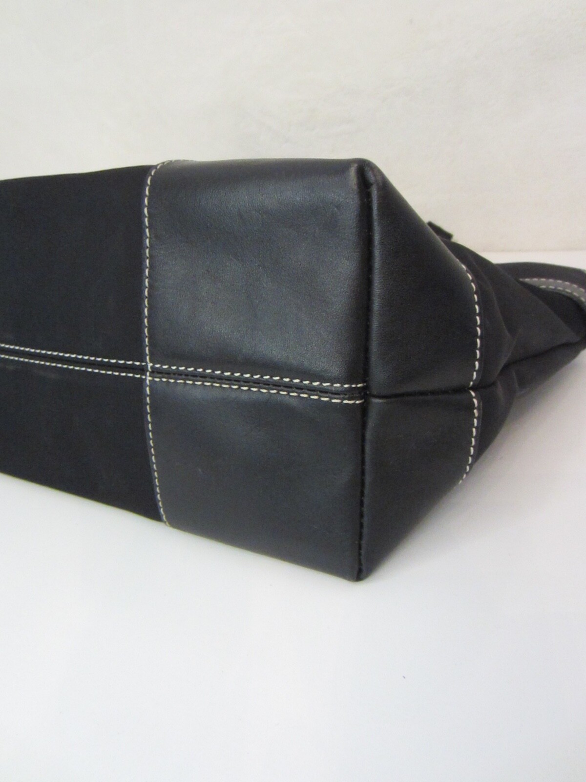Maxx New York Black Double Strapped Shoulder Tote Silver Buckle Accent Zipper