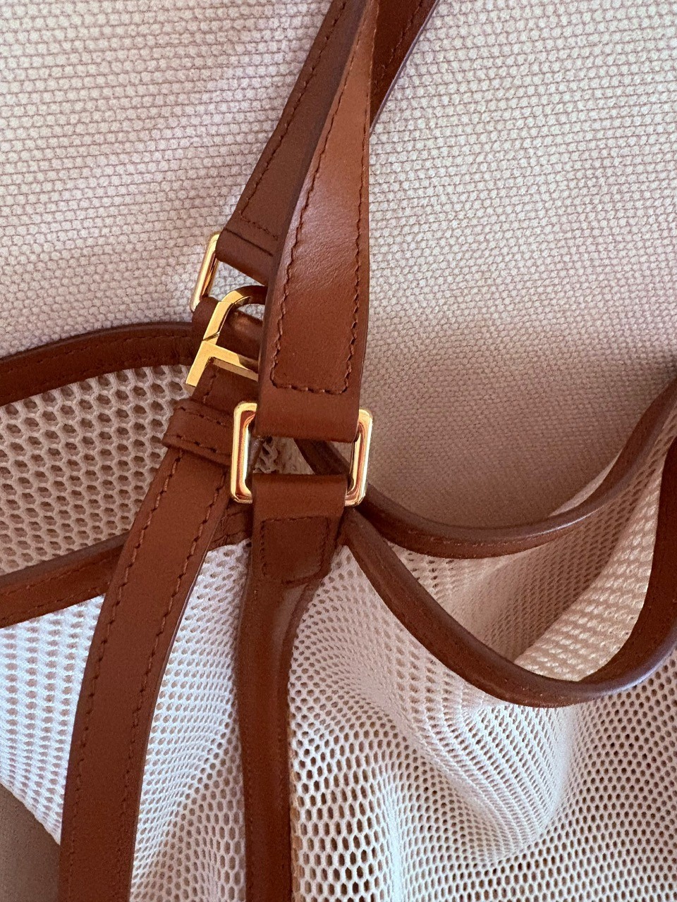 3.5k Auth Tom Ford Tote Bag Mesh Leather Trim w/Pouch Women/Men/Unisex