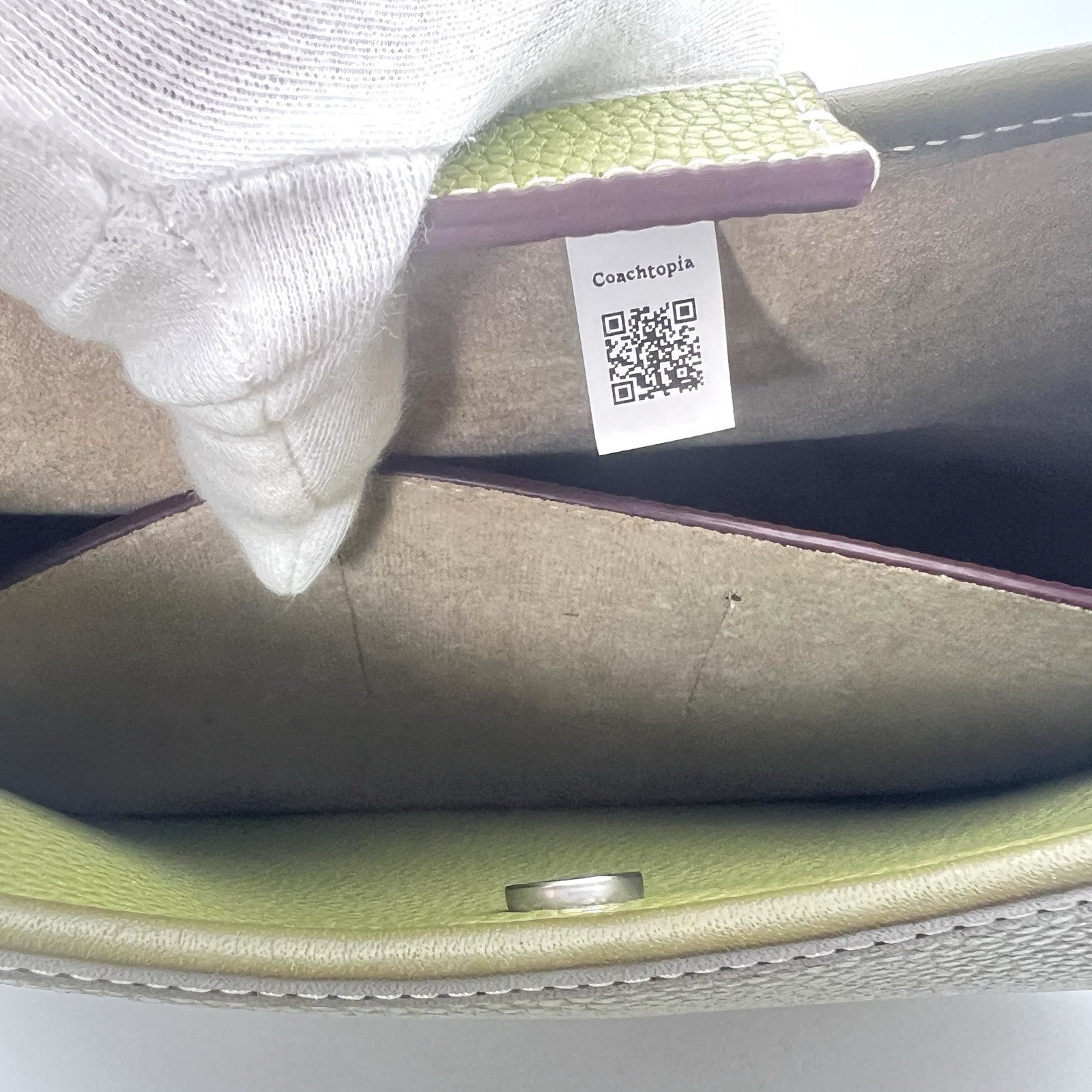 Coach Coachtopia Large Ergo Bag CQ018 Olive Green Pebbled Leather Digital ID