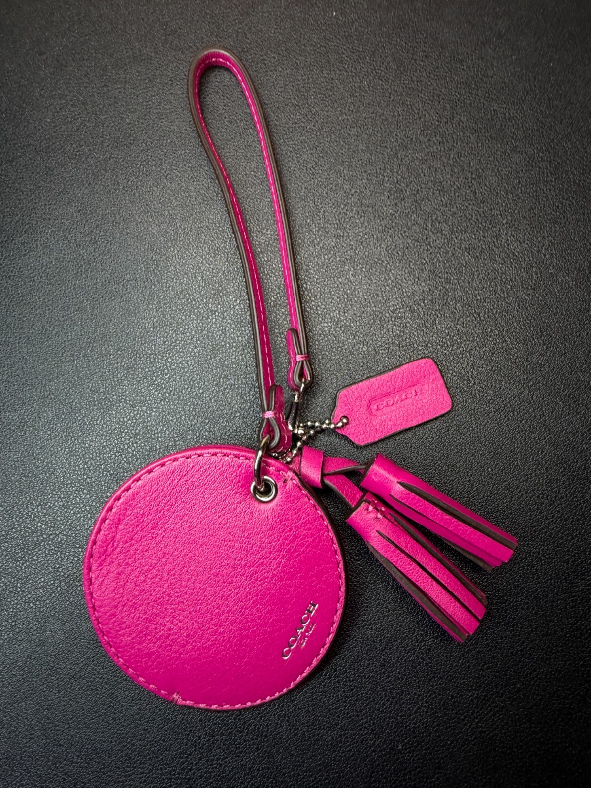 Coach New York Hot Pink Mirror Bag Charm (Lot 2218)