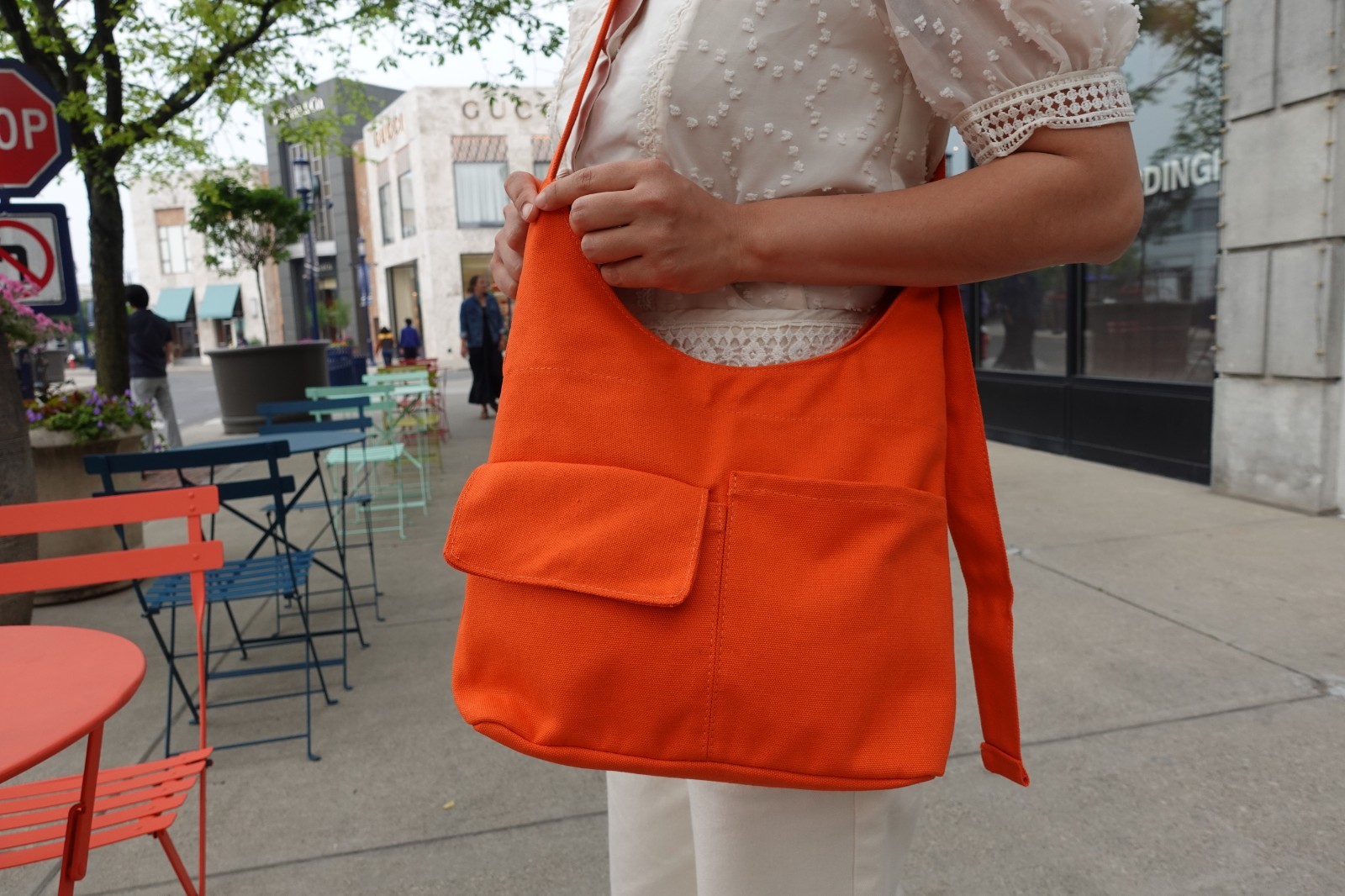 Minimalist Canvas Hobo Bag Large Capacity Shoulder Tote Casual Everyday Purse