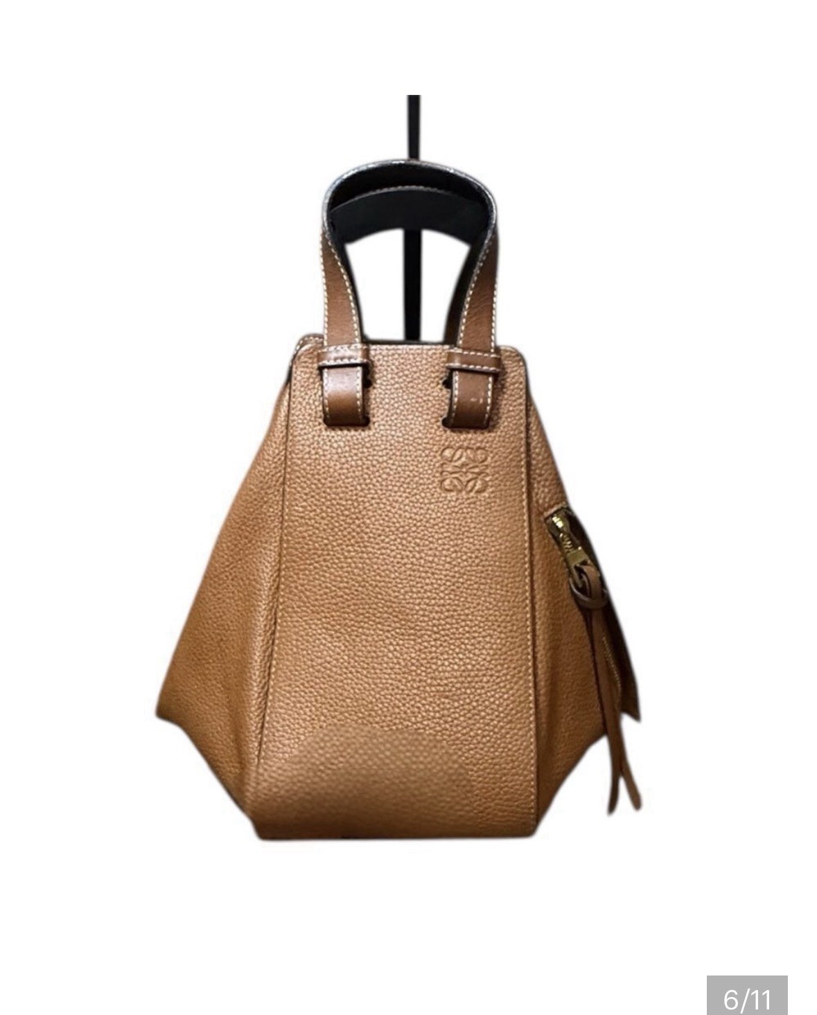 Loewe Two Tone Brown Mini Hammock Bag Auth Convertible 2way Carry