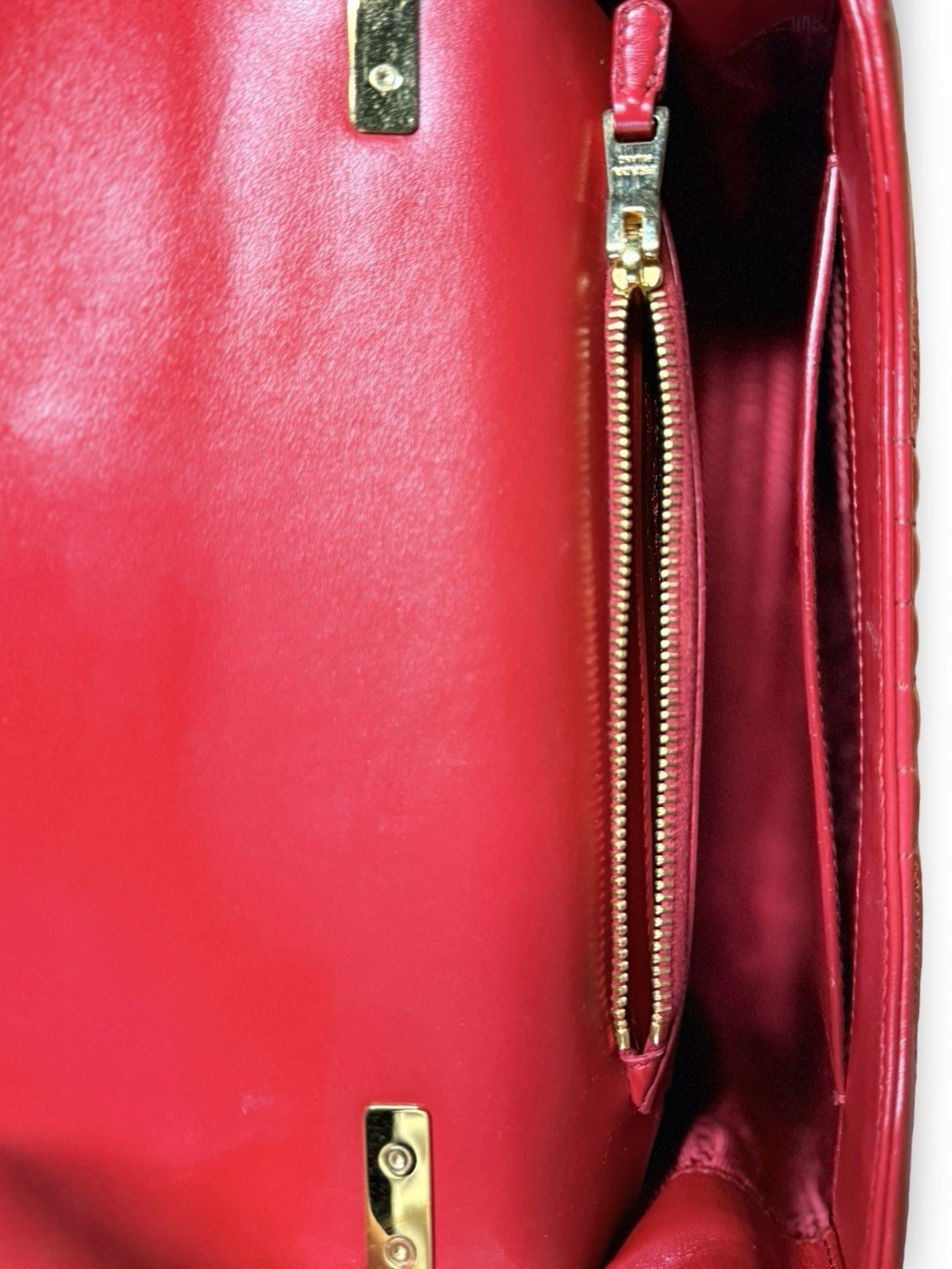 Prada Red Diagramme Quilted Leather Chain Flap Shoulder Crossbody Bag Authentic