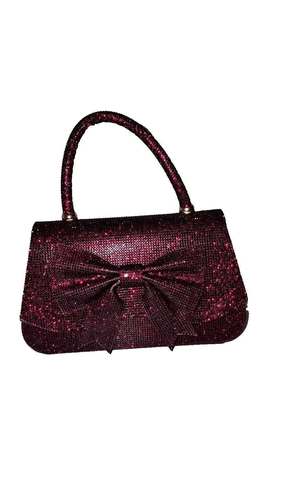 Elegant burgundy handbag with sparkling details and a magnetic.Its sophisticated