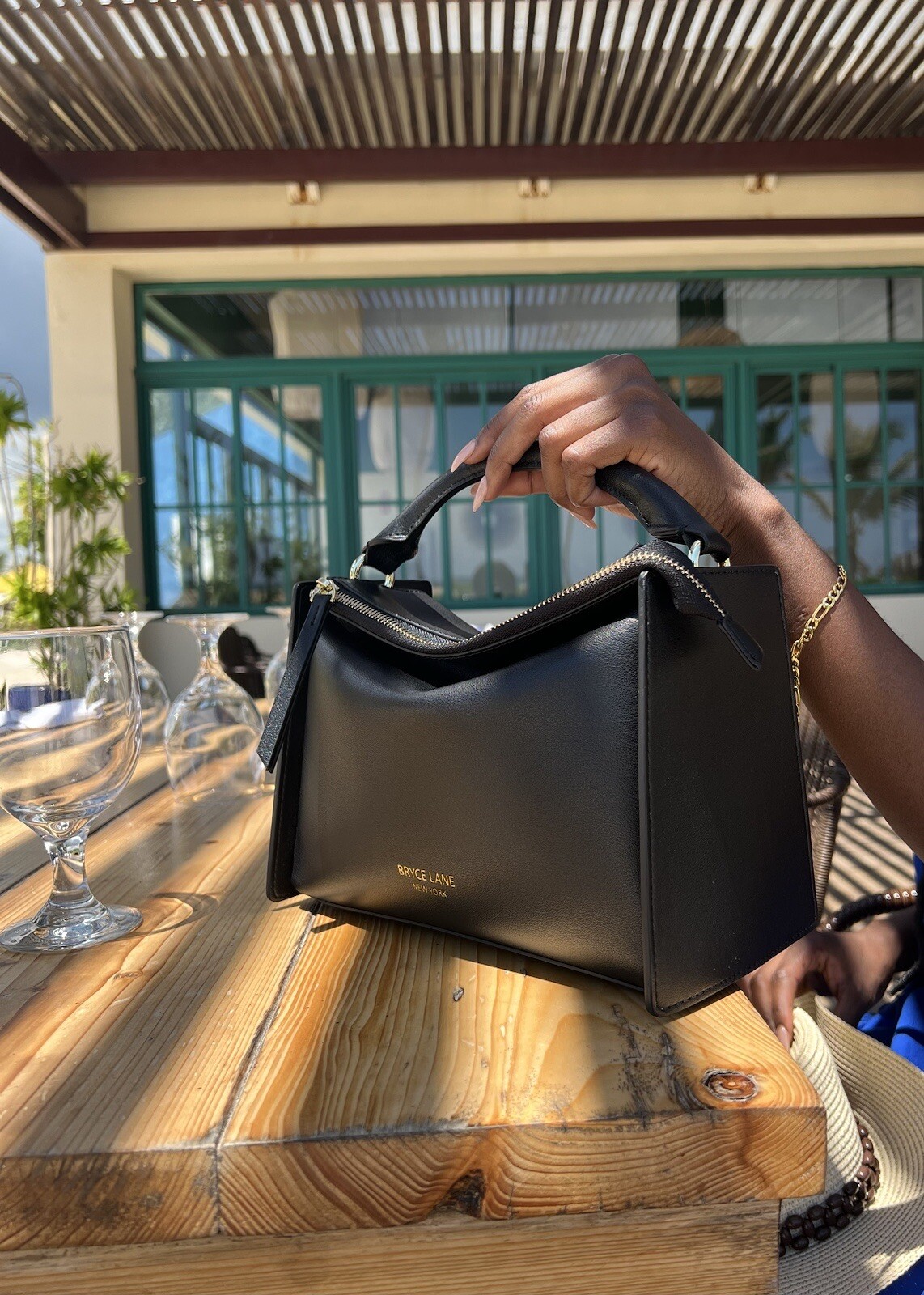 Luxury Designer Handbag in Black Genuine Leather / Bryce Lane New York / Gifts.
