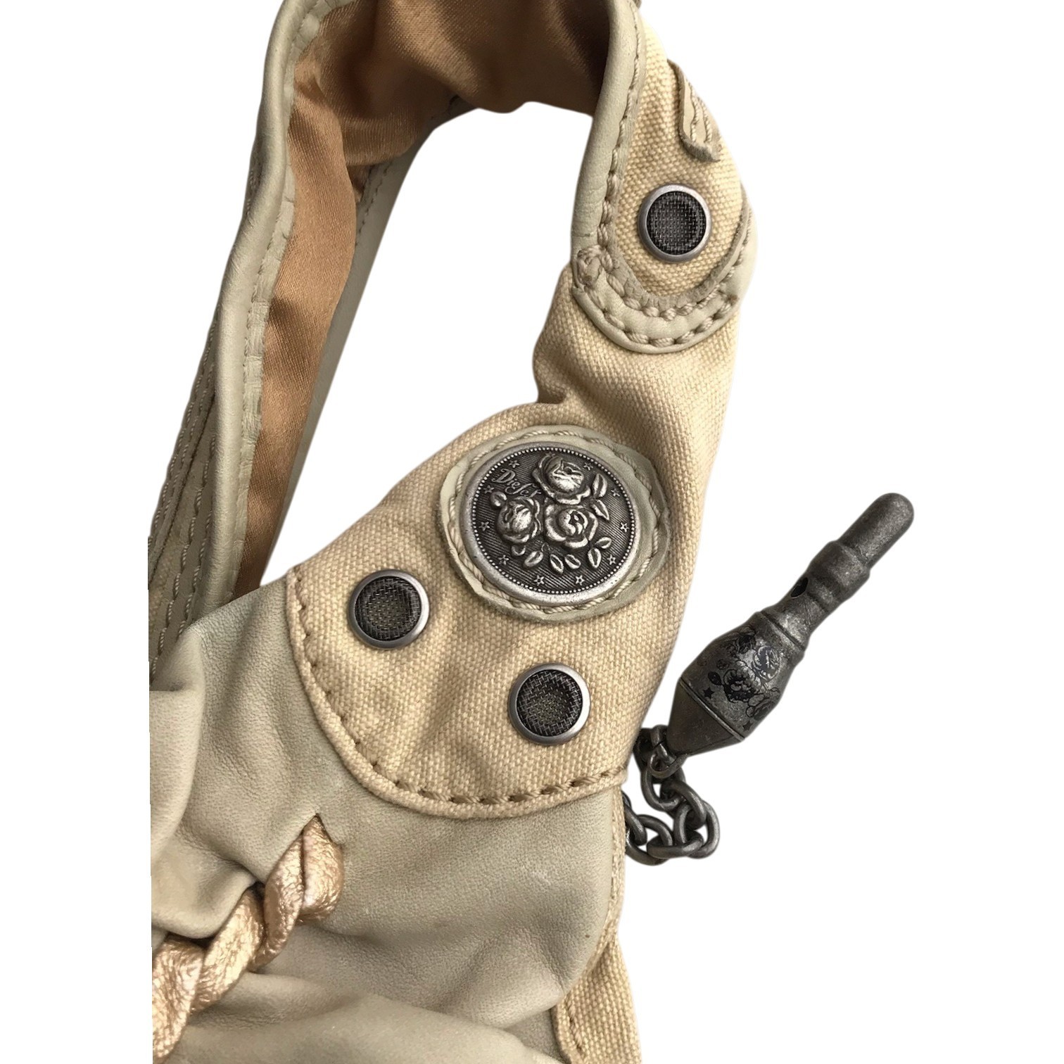 DIESEL Vintage Leather Bag Medieval Goth Roses Avant Garde Futuristic City 00s