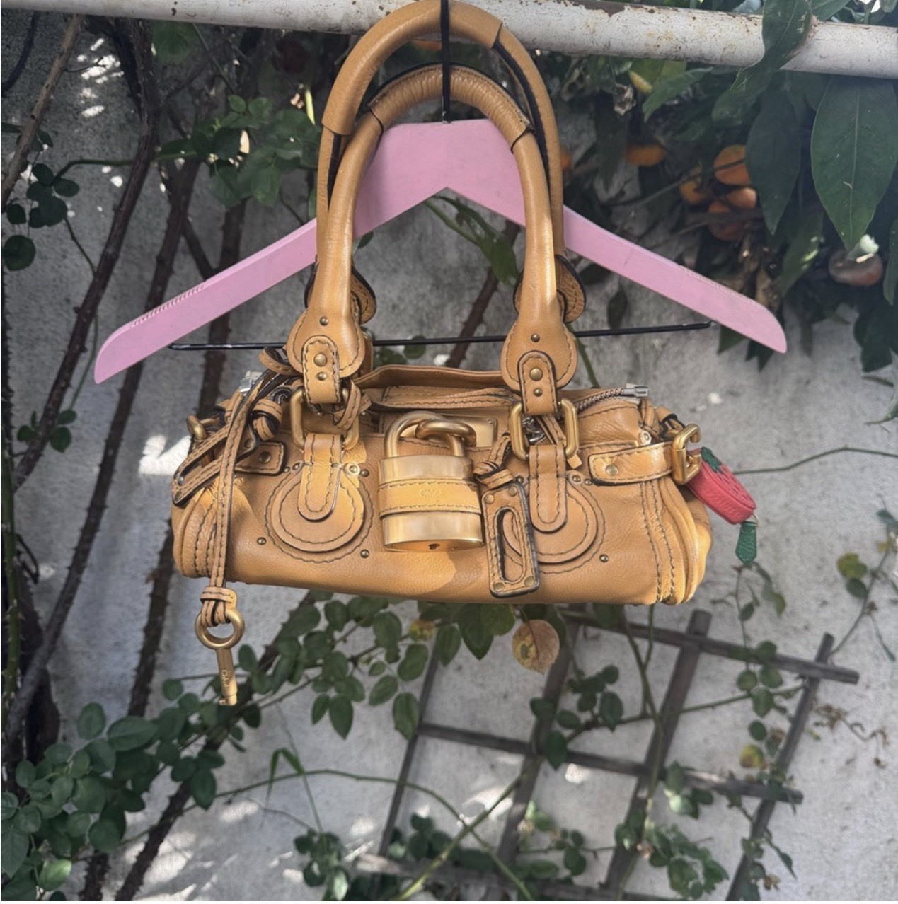 Chloe Paddington Mini Leather Handbag with Vintage Lock and Key Y2K