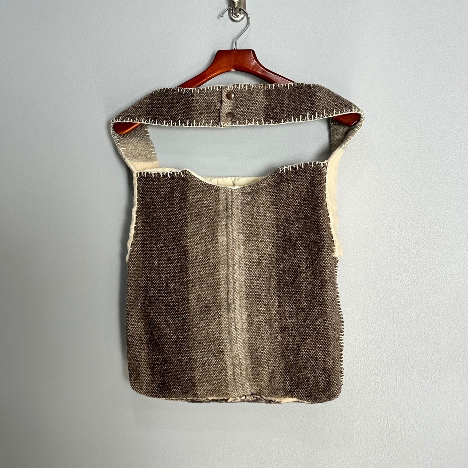Vintage Handcrafted Wool Blanket Tote Bag Upcycled Kangaroo Graphic Artisanal