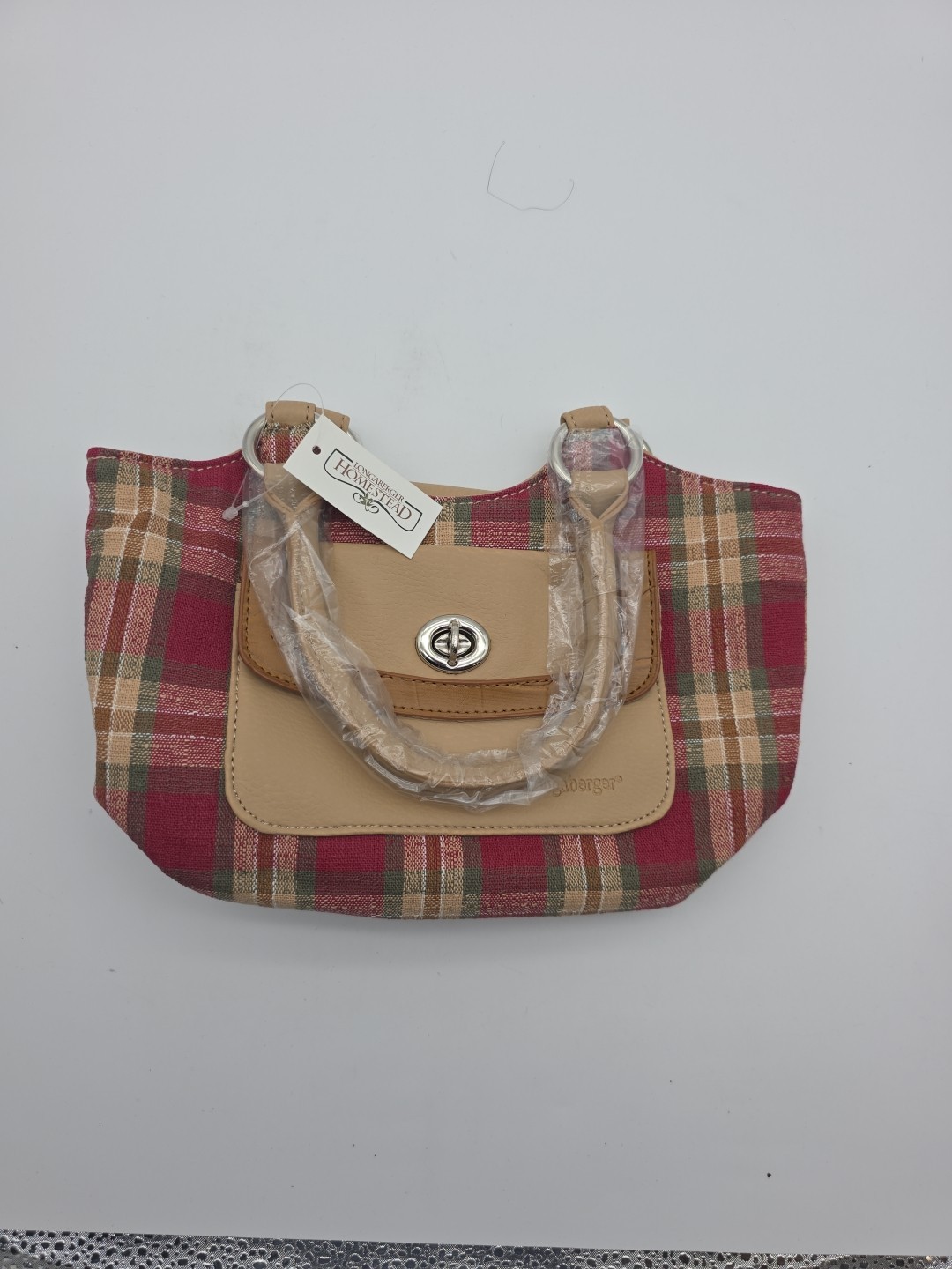 Longaberger Homestead Orchard Park Plaid Small Purse Handbag