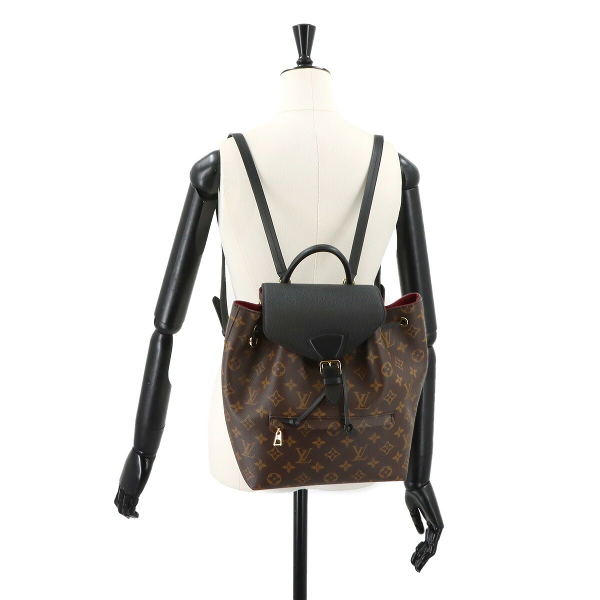 LOUIS VUITTON Monogram Montsouris NM PM Backpack Noir M45515 Purse 90311004