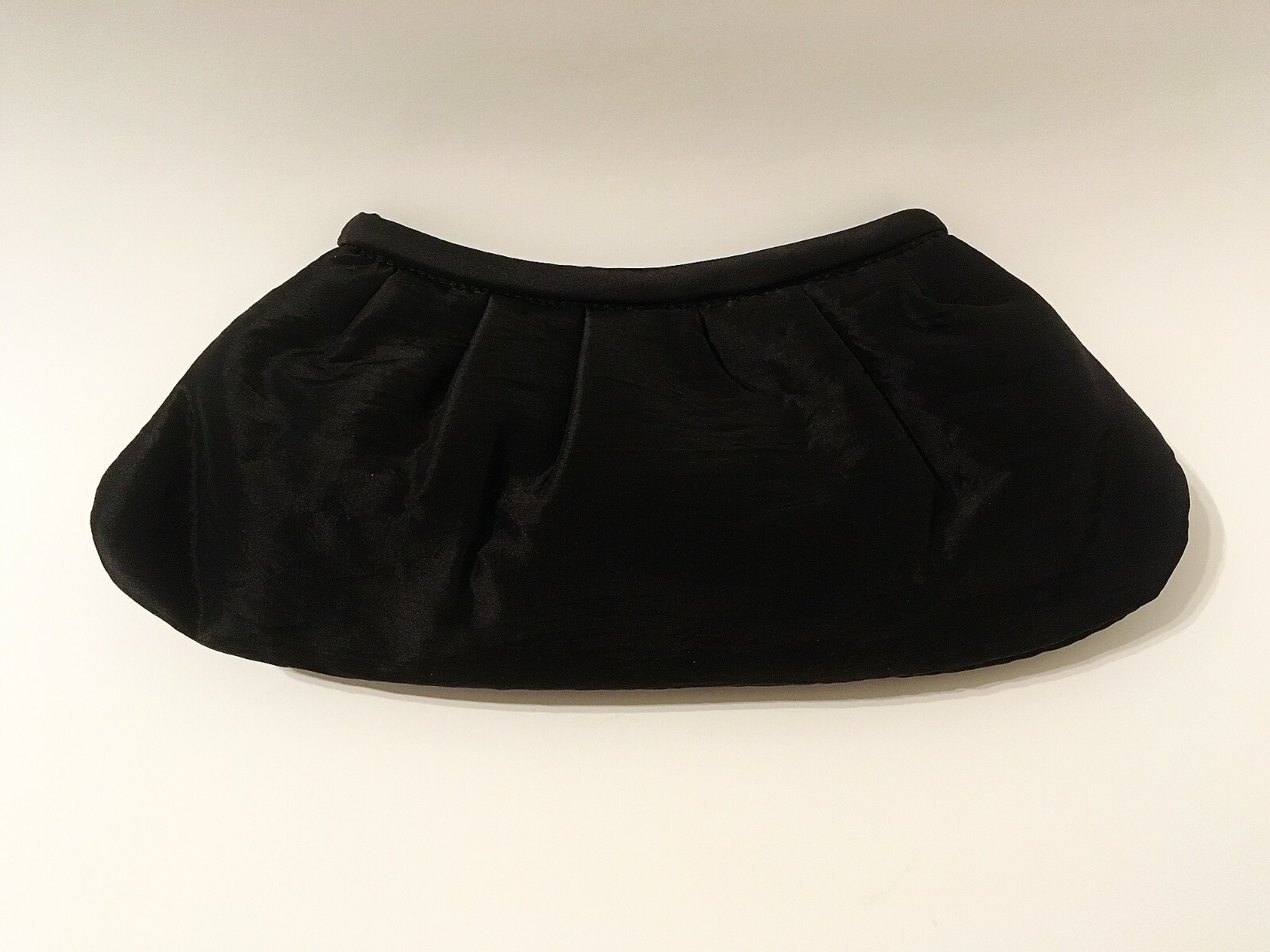 Black Clutch Purse Evening Bag Poly Cotton Fabric Makeup Handbag Magnetic Close