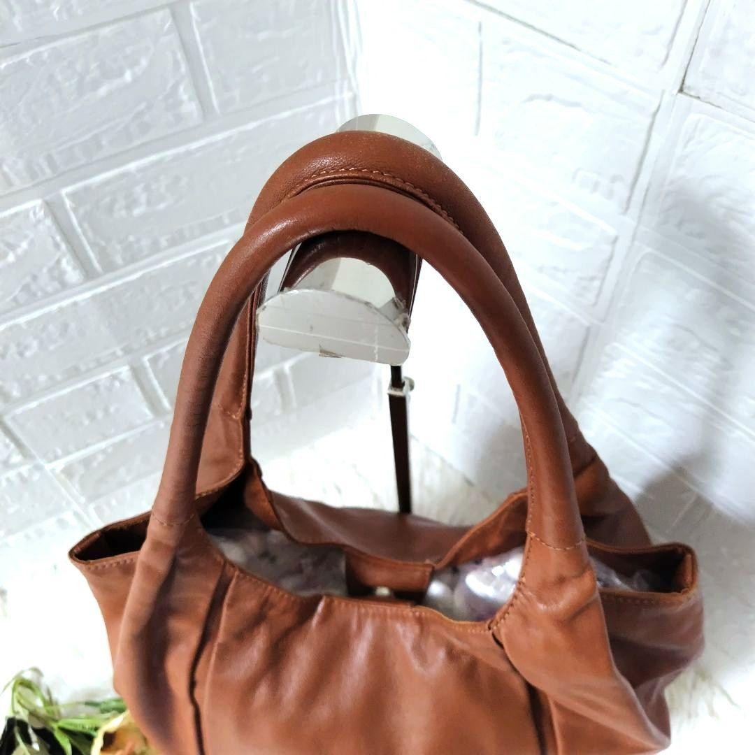 Tsuchiya Kaban Chiffon Loop Tote Bag Leather Camel Womens A4 Used From Japan
