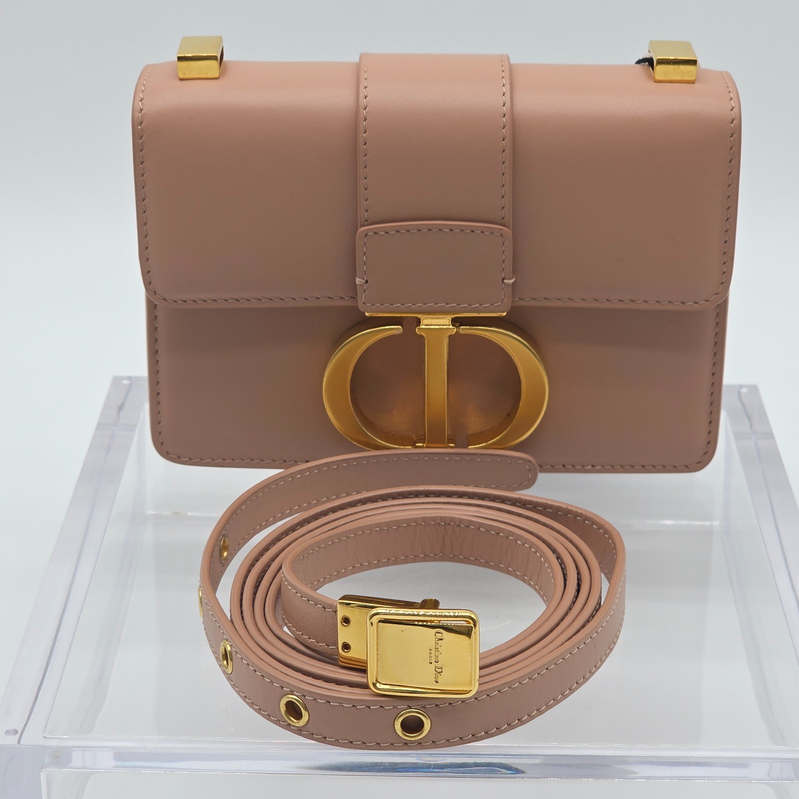 Christian Dior 30 Montaigne Box Bag in Muted Rose Powder Pink with Dior Dustbag