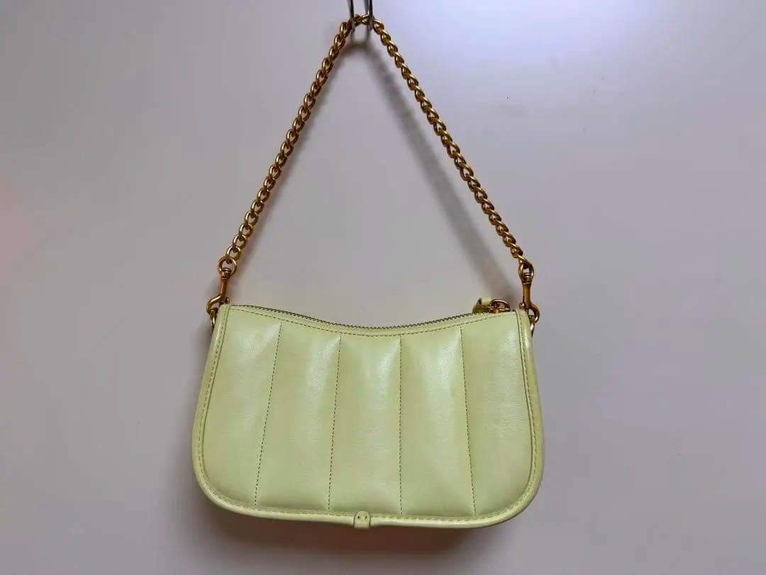 COACH Swinger 20 Bag Quilted Nappa Leather Lime Green Shoulder 7.9 x 4.7 Inch