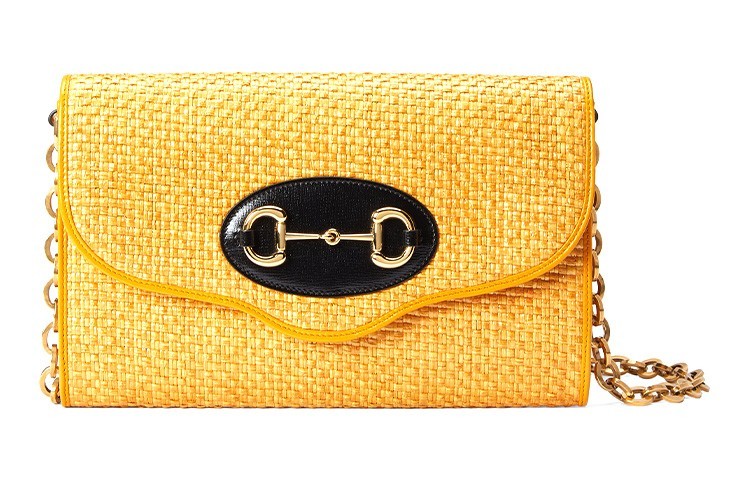 GUCCI Shoulder Bags Leather Yellow Women 10.2 x 1.2 x 6.3 in