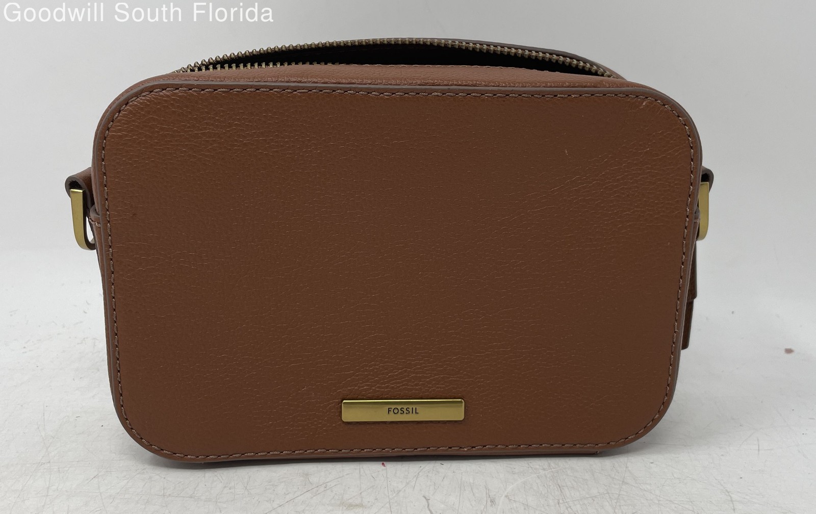 Fossil Womens Brown Inner Pockets Crossbody Bag Missing Strap