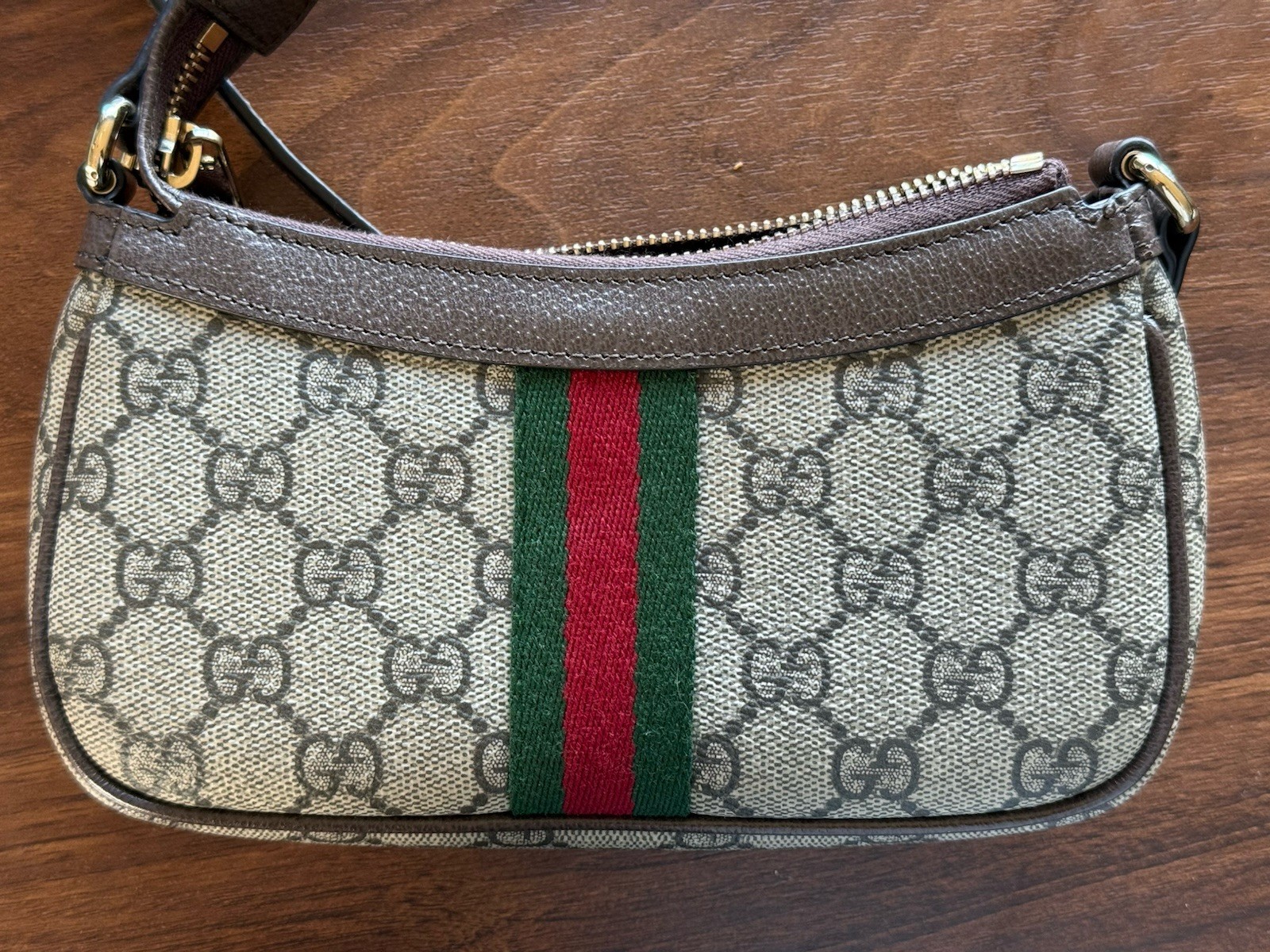 Summer Bag! Gucci Ophidia Mini GG Crossbody Gucci Stripe Gold Hardware w/Box