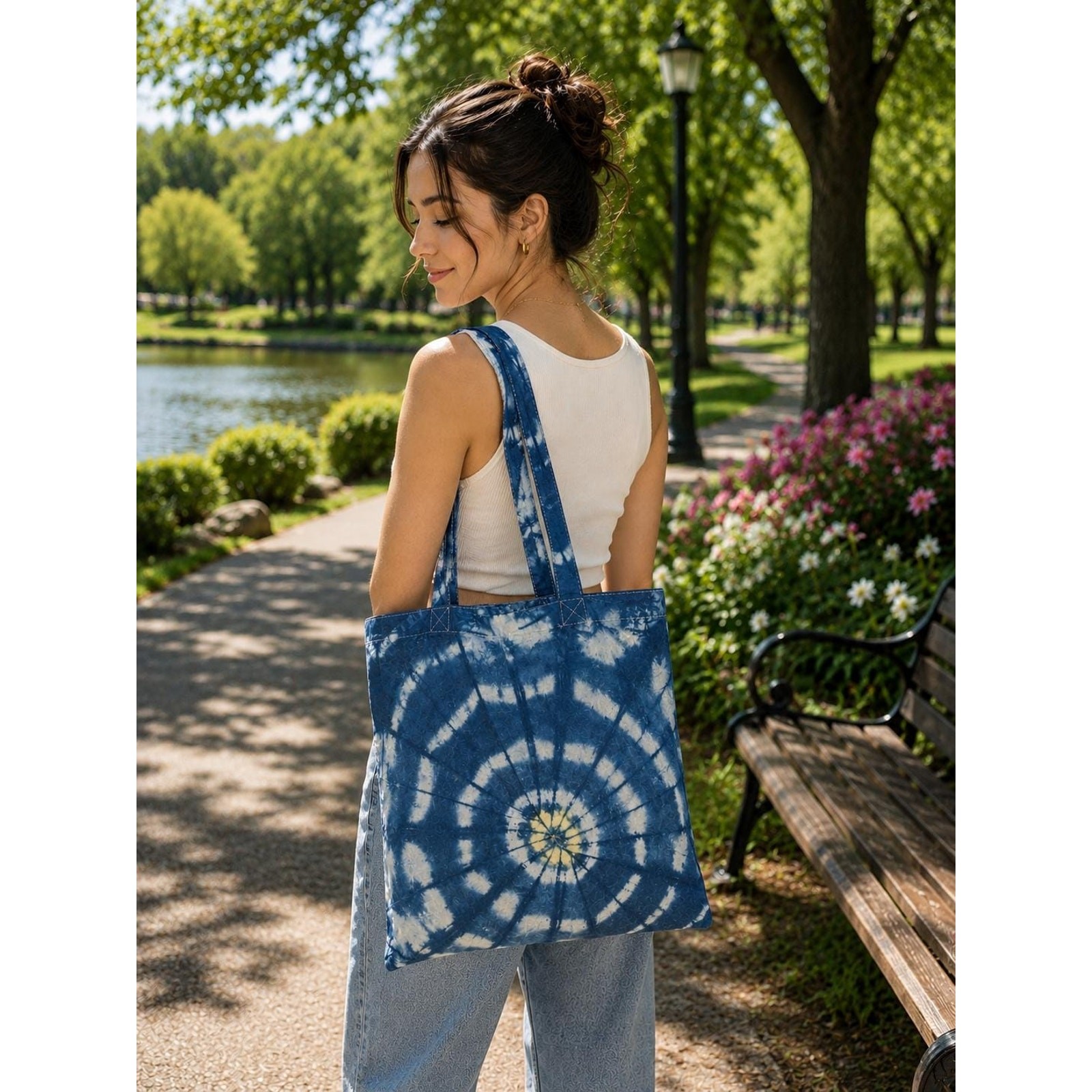 Handmade Cotton Tote Bag | Indigo Batik Tote