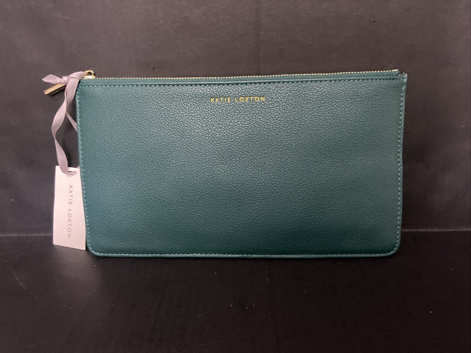 Katie Loxton Teal Green Make-Up Handbag Faux Leather 10″ Be Merry And Bright NWT