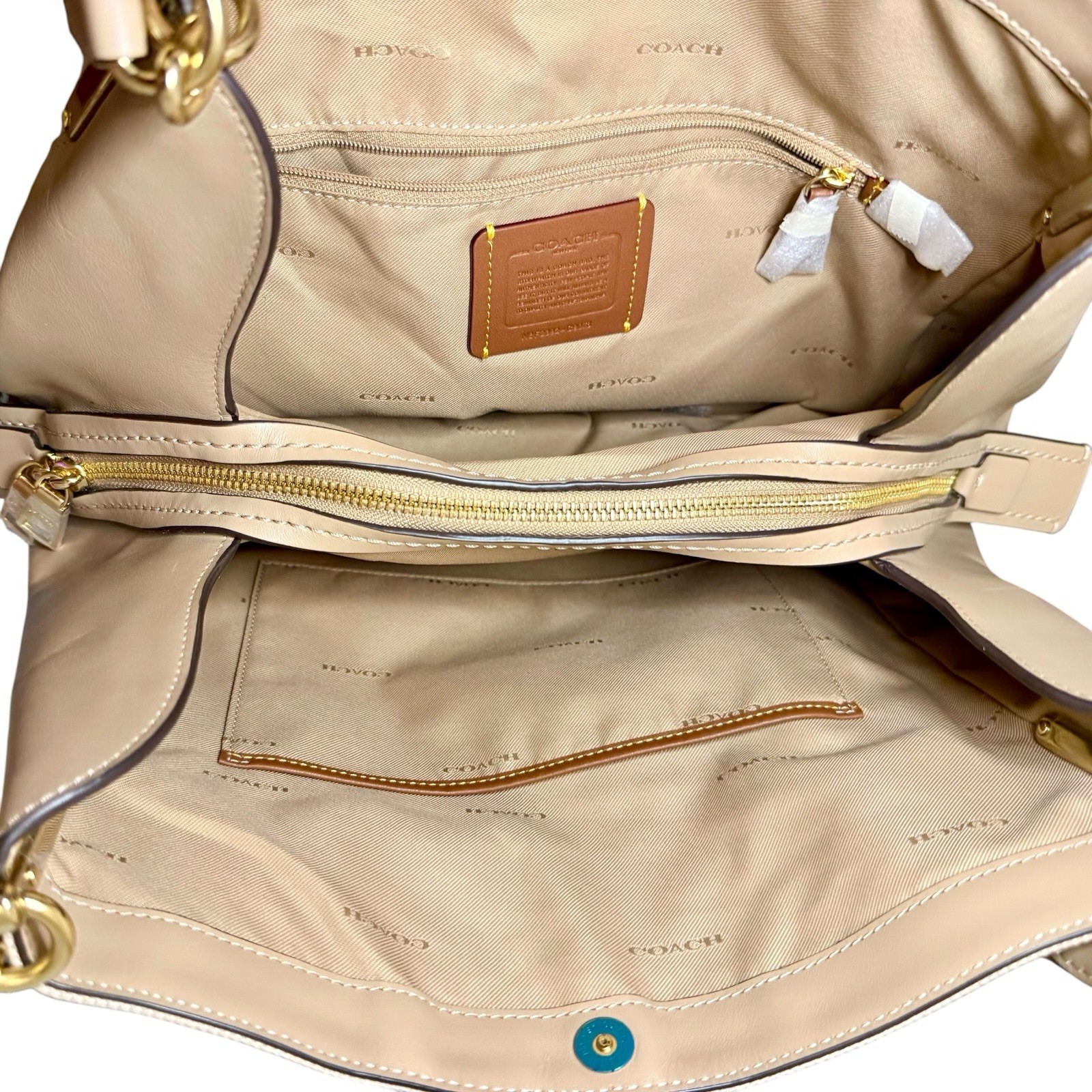 NWT Coach Canvas Badge Dalton 31 Shoulder Bag – Taupe Chalk C9078 $395 Retail