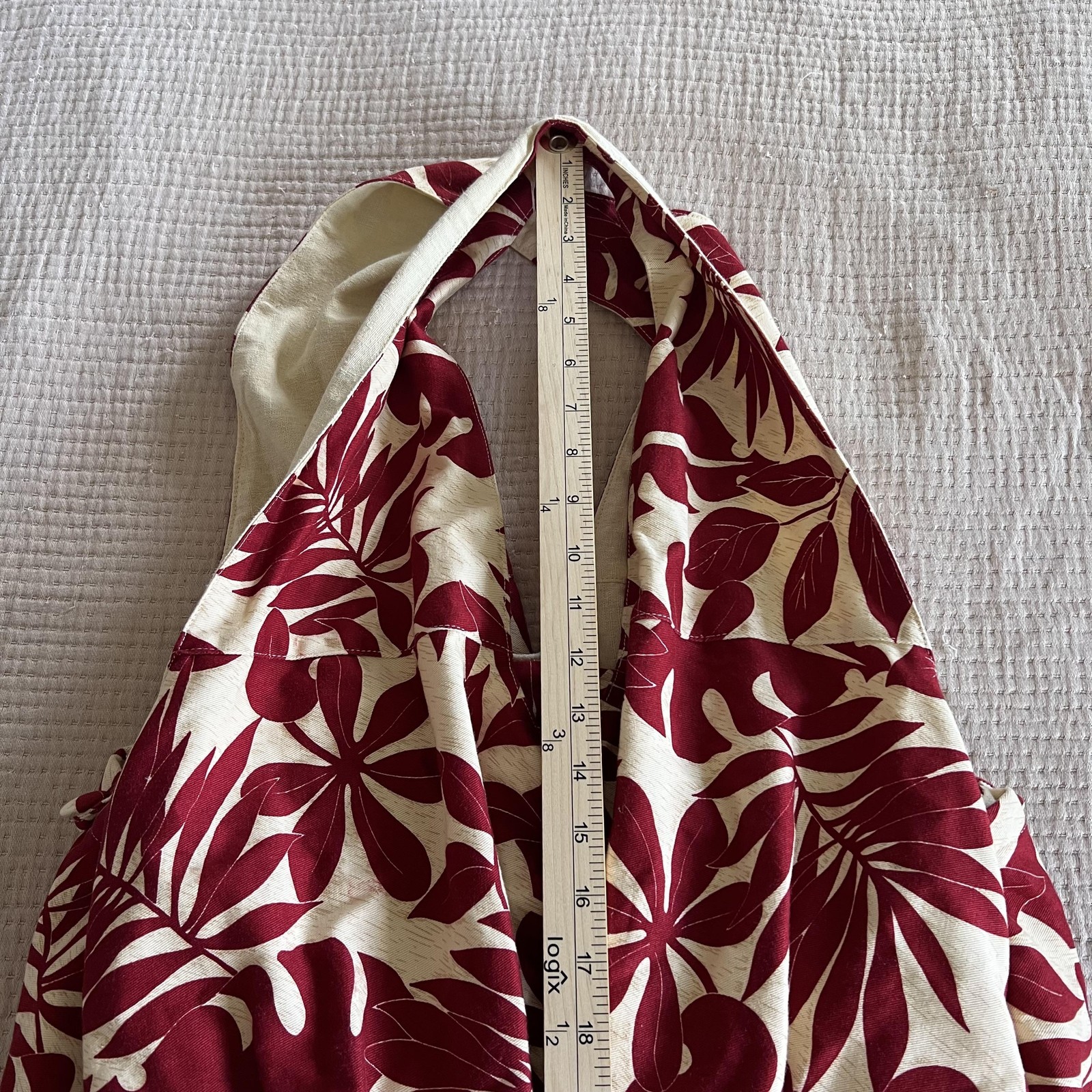 Eastern Serenity Shoulder Bag Women Red Leaf Print Purse Zip Monsterra Hawaiian
