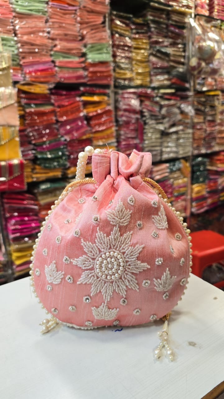 20 Pc Mix Colour Embroider Women Potli Bag For Wedding And Party Gifting Purpose