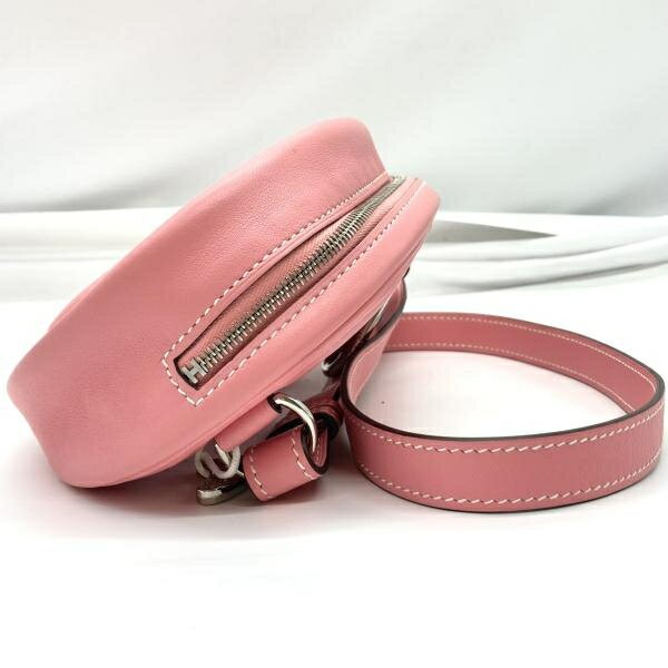 Hermes In The Loop Crossbody Shoulder Bag Pink Swift Leather W7.3xH5.7xD0.8in 99