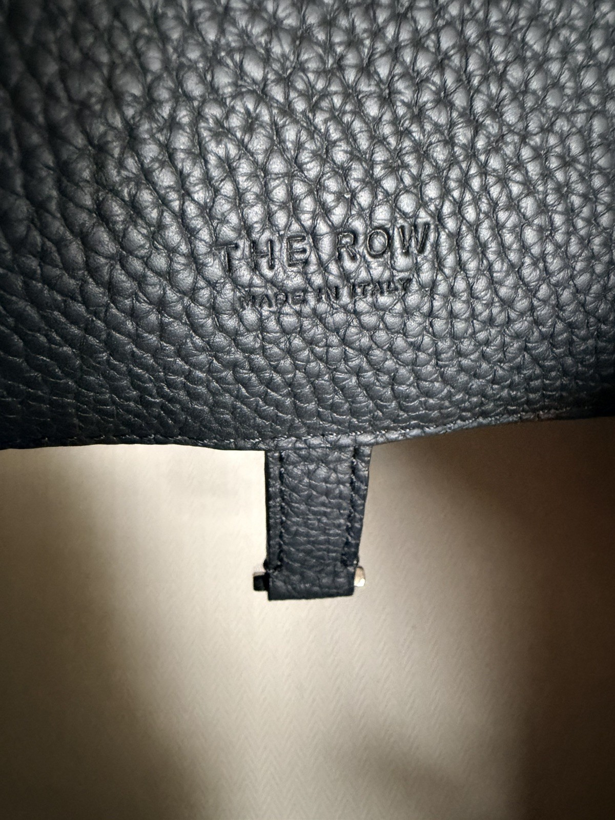 THE ROW Soft Margaux 15 Bag in Grained Calfskin Leather BLACK + INSERT