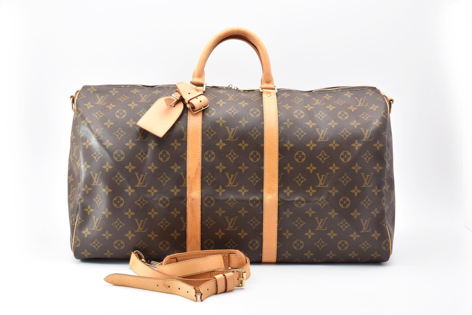 Louis Vuitton Keepall Bandouliere 55 Monogram Travel Duffle Bag M41414 Auth