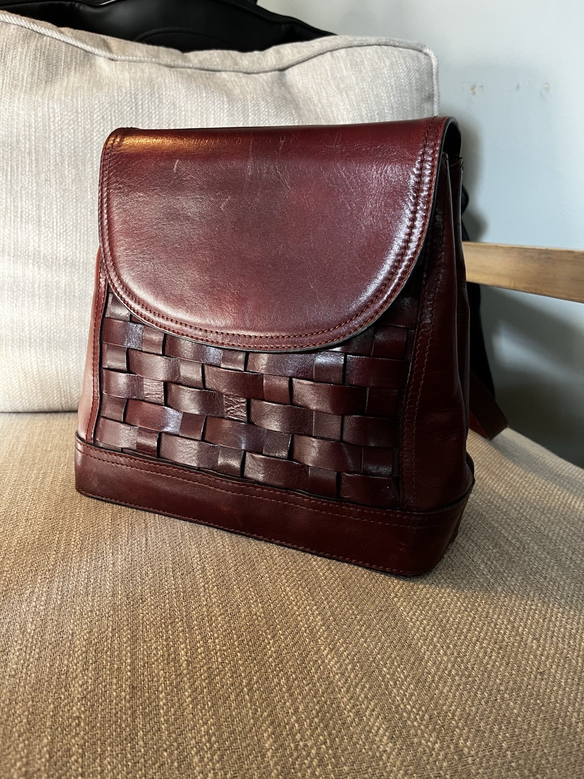 Rich Brown Burgundy, Leather Shoulder Bag Diamincci