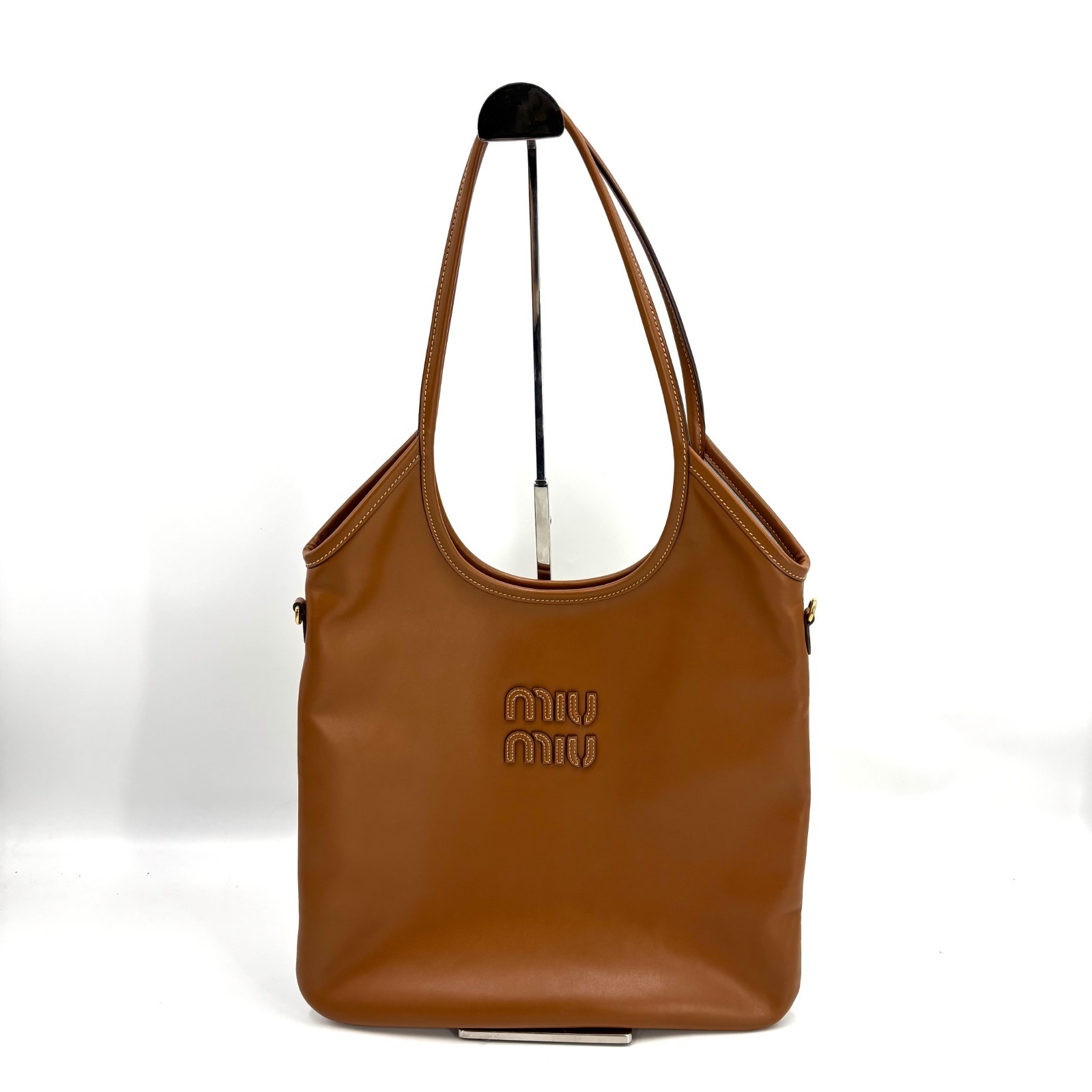 Pre-owned Miu Miu Nappa Ivy Bag Caramel | H24754