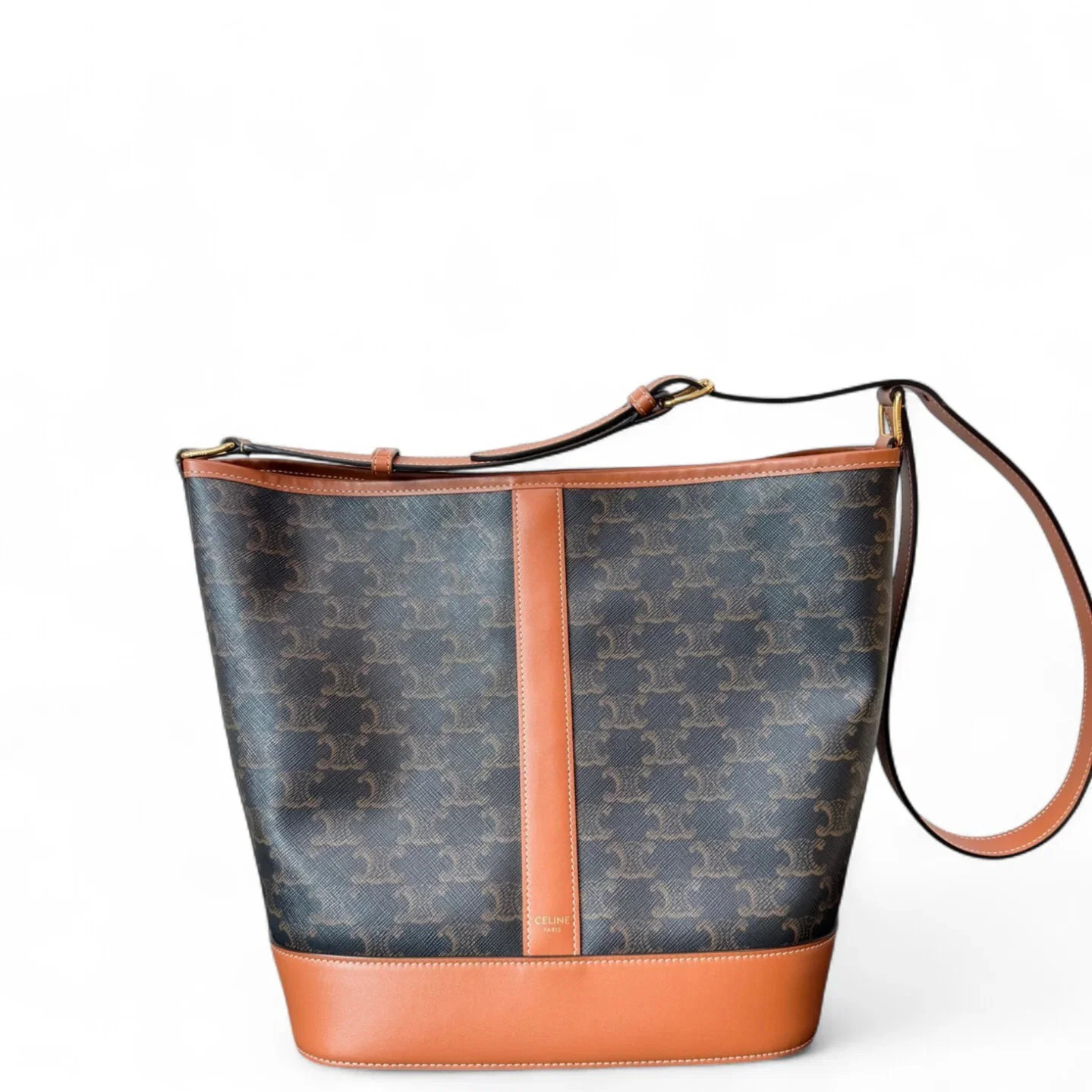 Celine Triomphe Triomphe Bucket Bag Mediun Triomphe Calfskin (pp071526a2r)