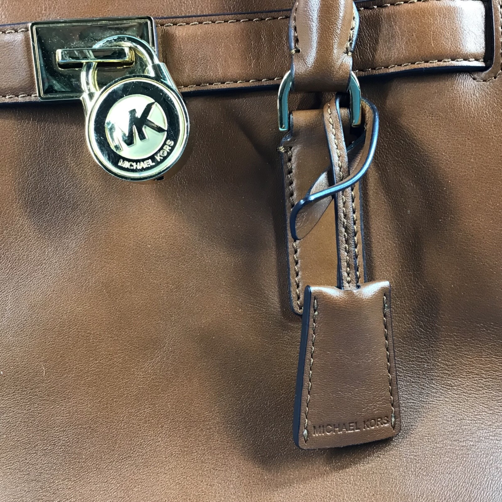 Michael Kors Brown Leather Shoulder Bag Purse w/Detatchable Strap AV 1405
