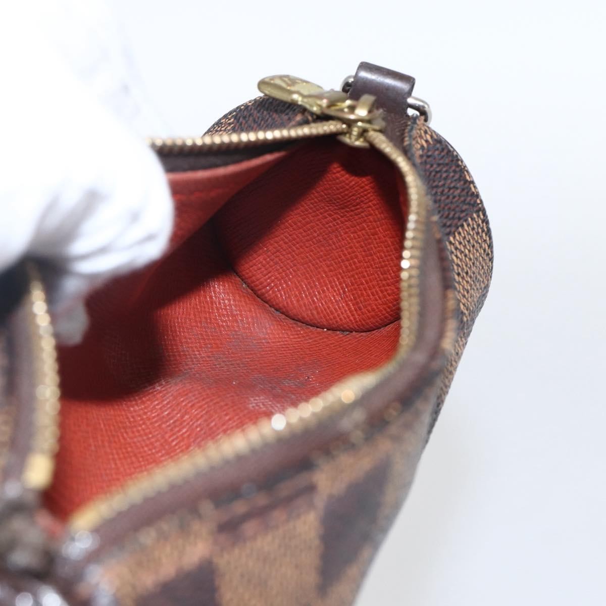 LOUIS VUITTON Damier Ebene Papillon Pouch LV Auth ep13584