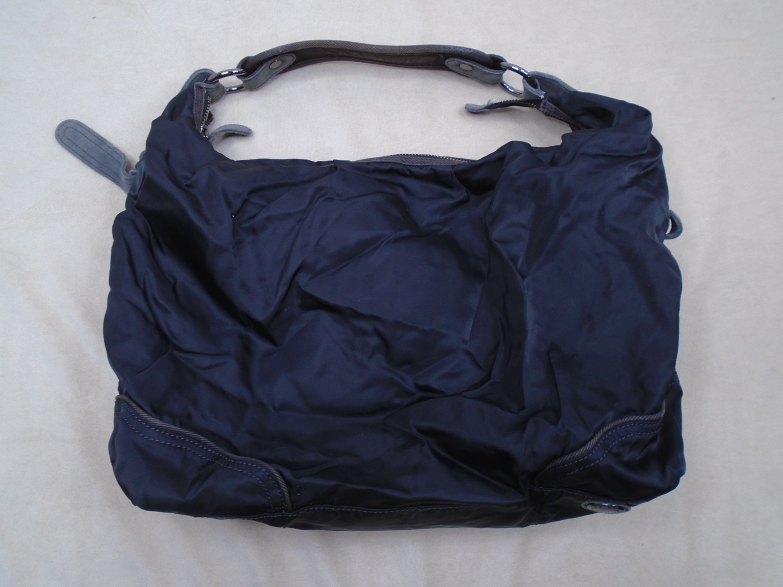 Vintage Y2K Gap Jeans Nylon Black Purse Bag Leather Strap Shoulder Bag