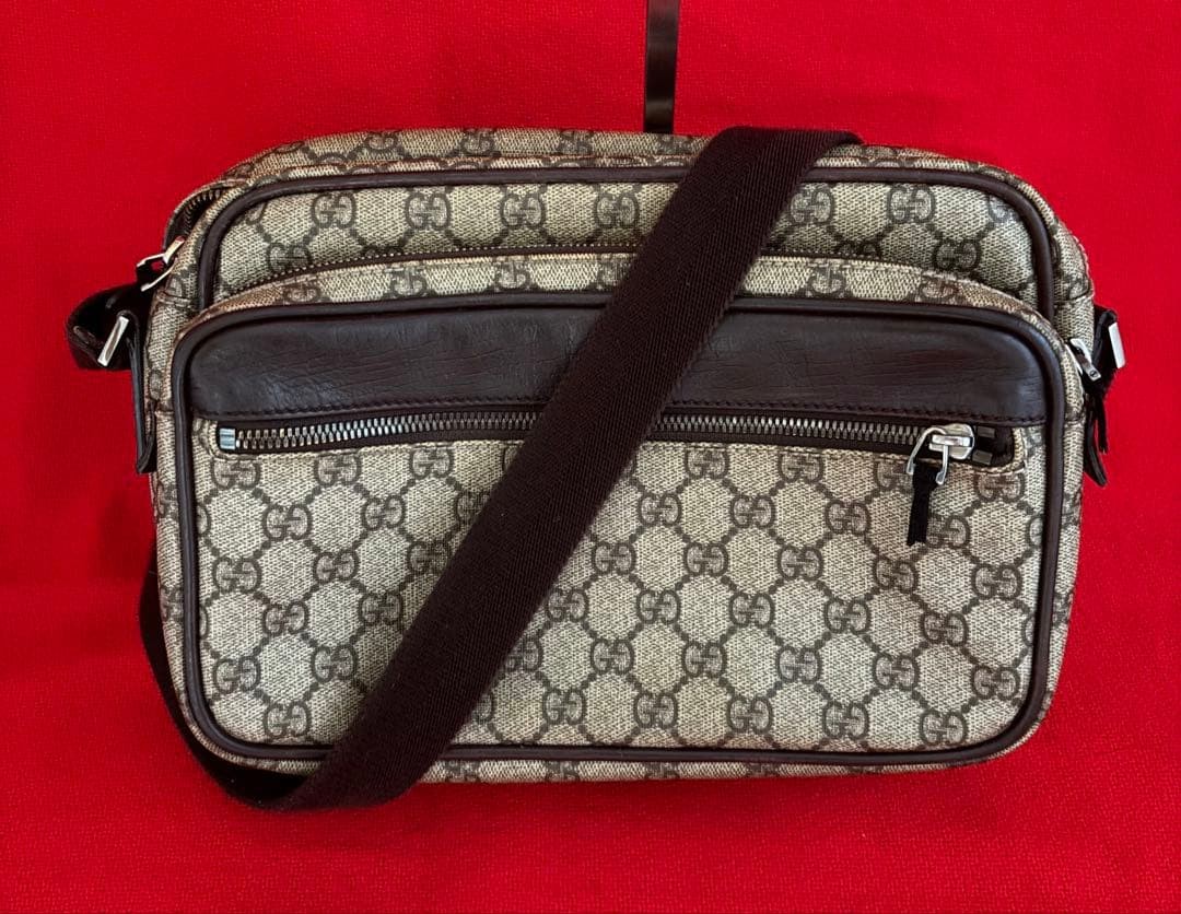 GUCCI PVC Leather Bag Shoulder Brown
